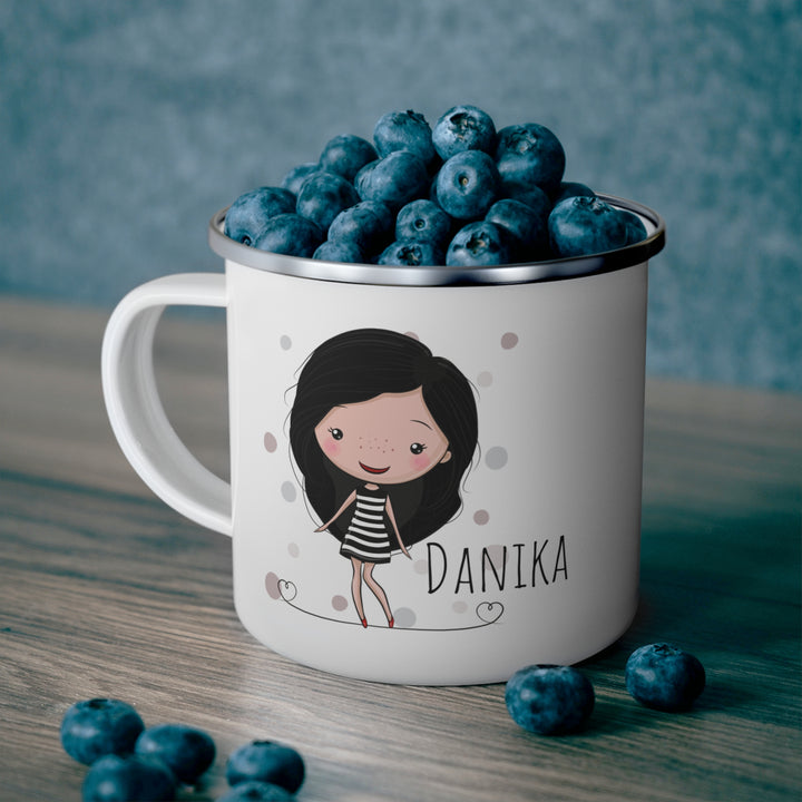 Personalized Enamel or Ceramic Mug - Female Stripe Dress