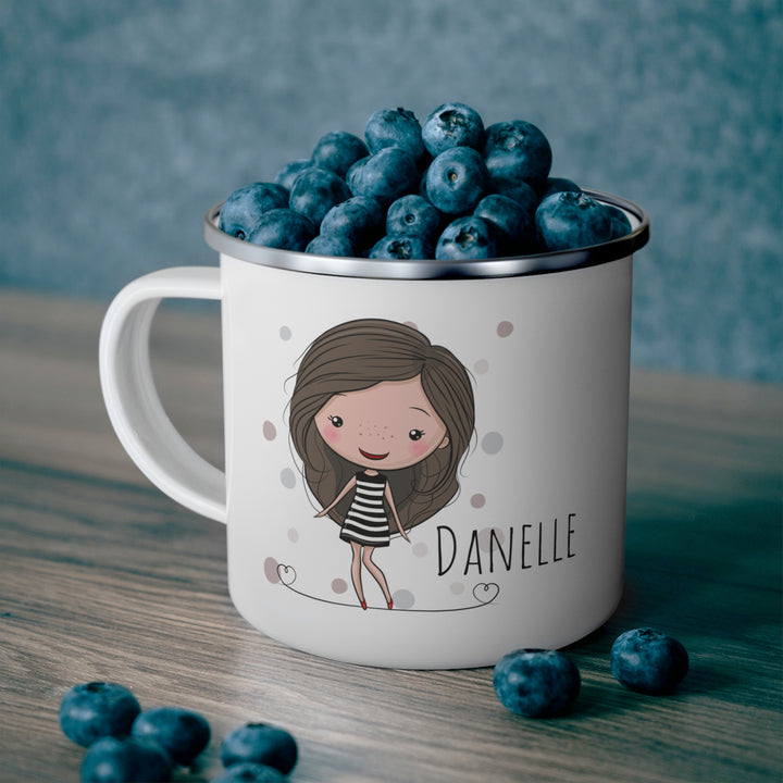 Personalized Enamel or Ceramic Mug - Female Stripe Dress