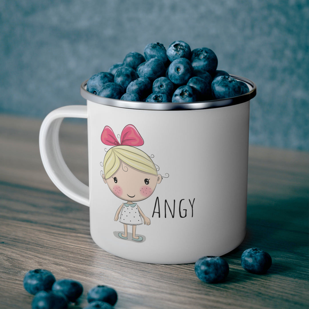 Personalized Enamel or Ceramic Mug - Female with Bow