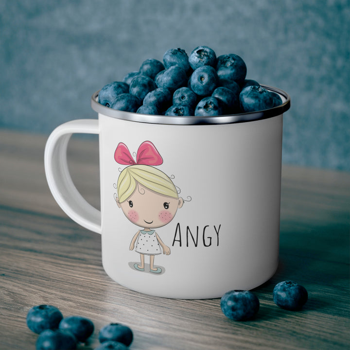 Personalized Enamel or Ceramic Mug - Female with Bow
