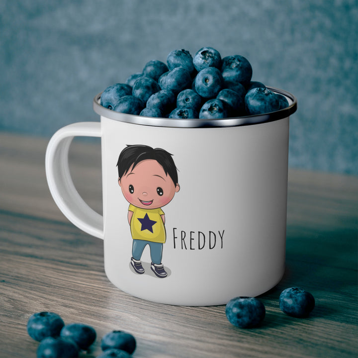 Personalized Enamel or Ceramic Mug - Male Straight Hair