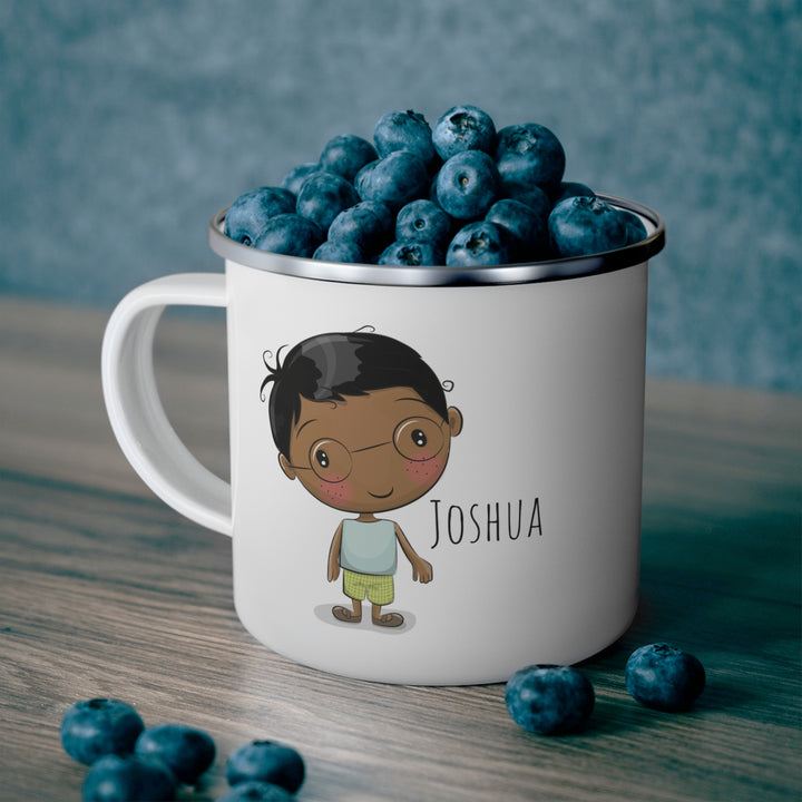 Personalized Enamel or Ceramic Mug - Male with Glasses