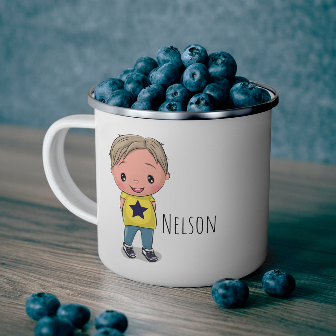 Personalized Enamel or Ceramic Mug - Male Straight Hair