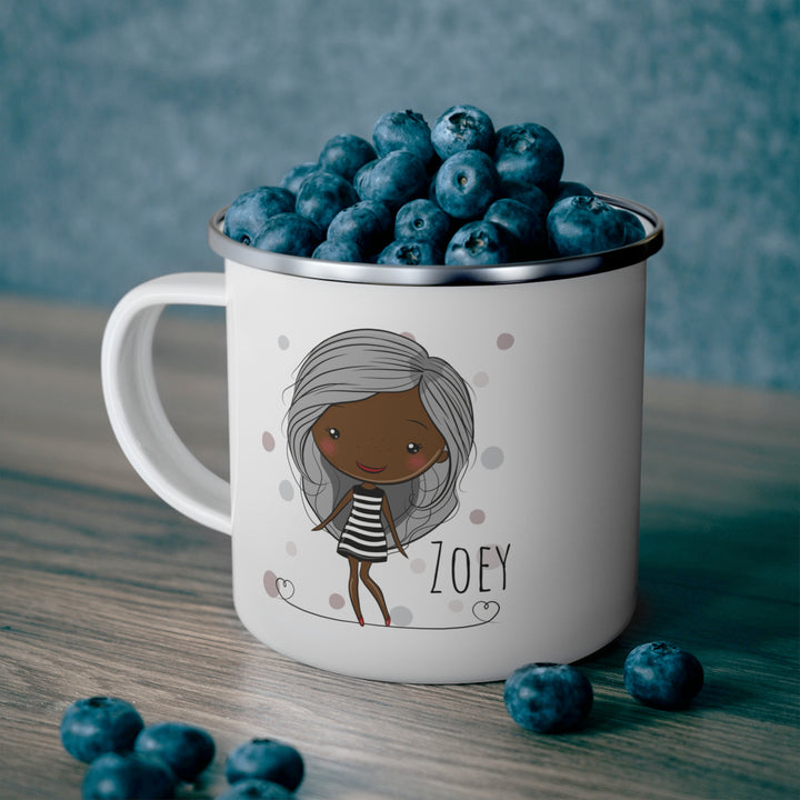 Personalized Enamel or Ceramic Mug - Female Stripe Dress