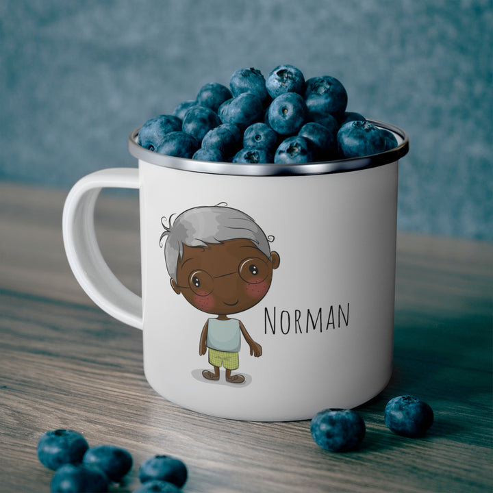 Personalized Enamel or Ceramic Mug - Male with Glasses