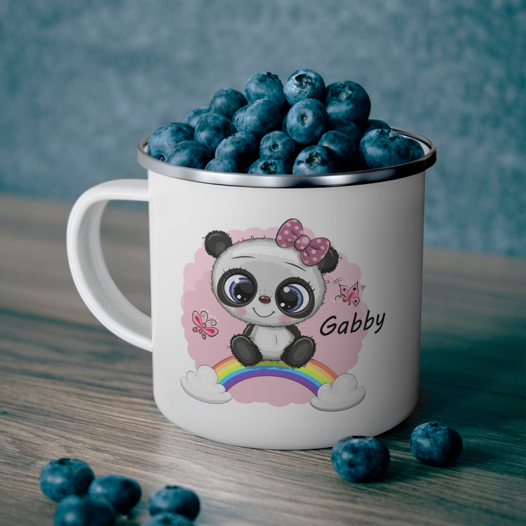 Personalized Enamel or Ceramic Mug - Pink Panda