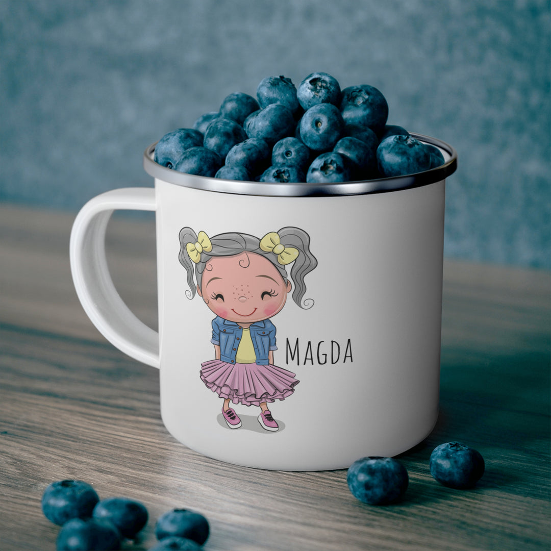Personalized Enamel or Ceramic Mug - Female Pigtails