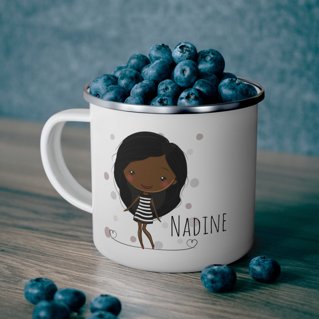 Personalized Enamel or Ceramic Mug - Female Stripe Dress