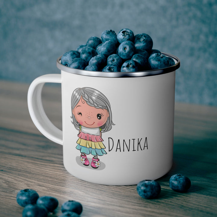 Personalized Enamel or Ceramic Mug - Female Short Hair