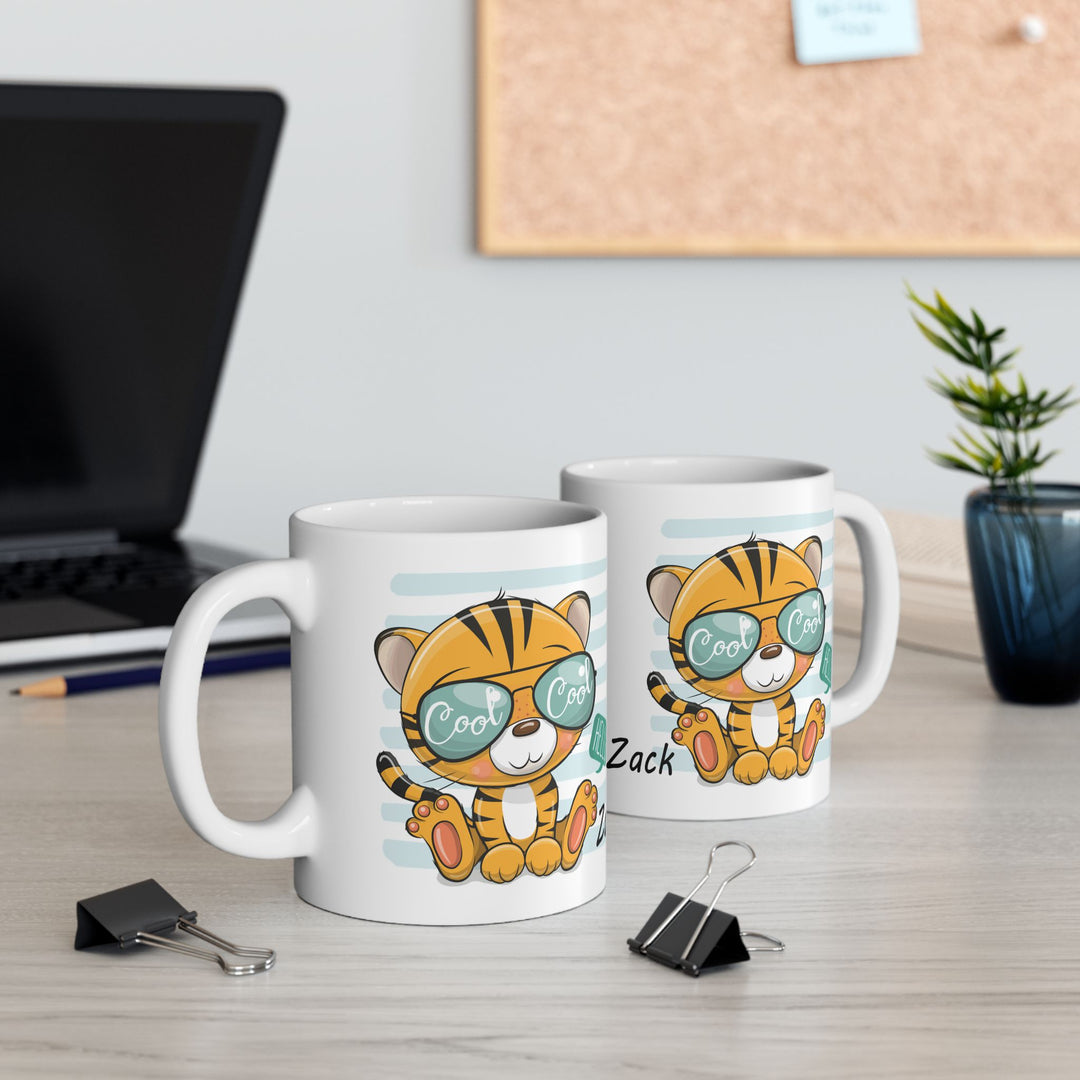 Personalized Enamel or Ceramic Mug - Cool Tiger