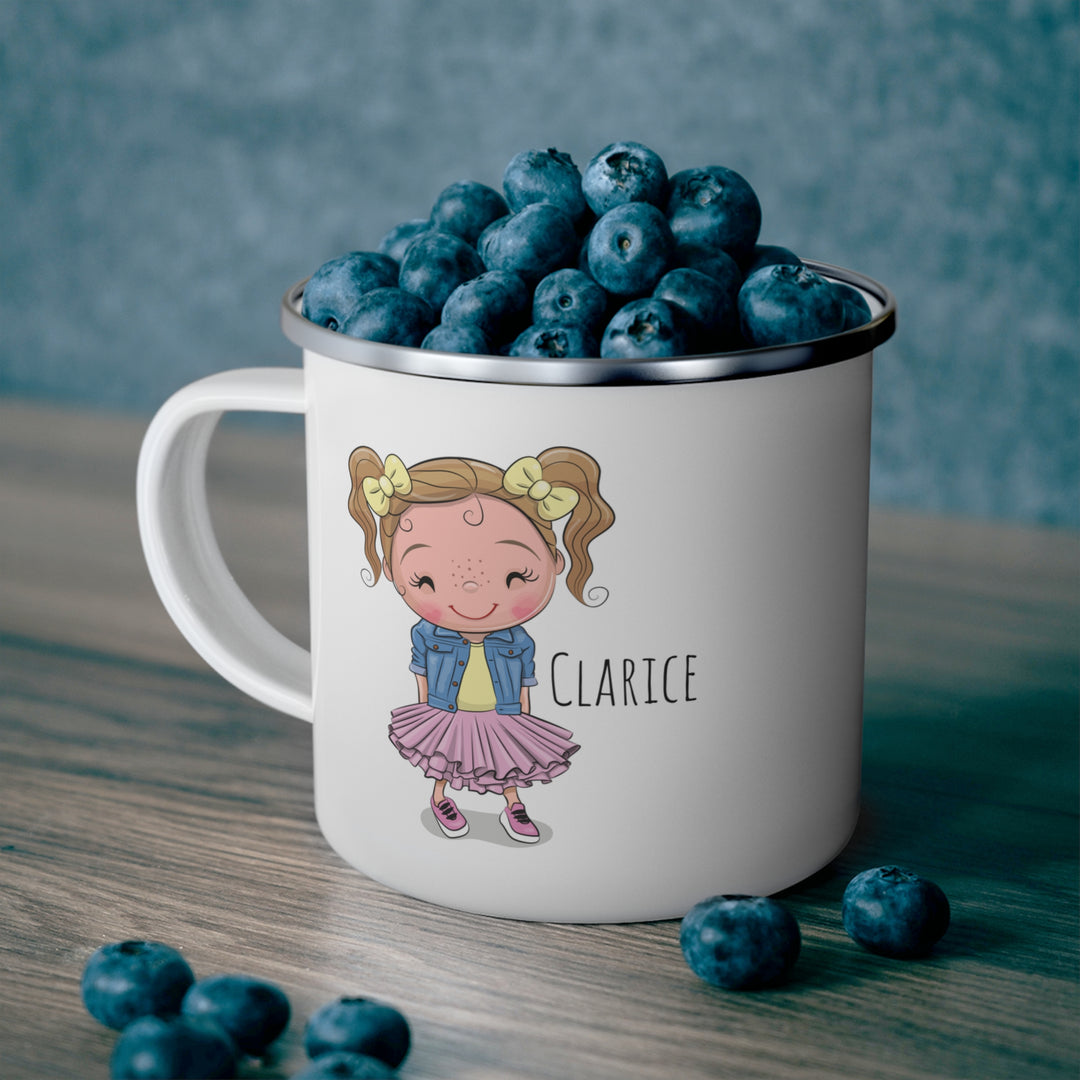 Personalized Enamel or Ceramic Mug - Female Pigtails