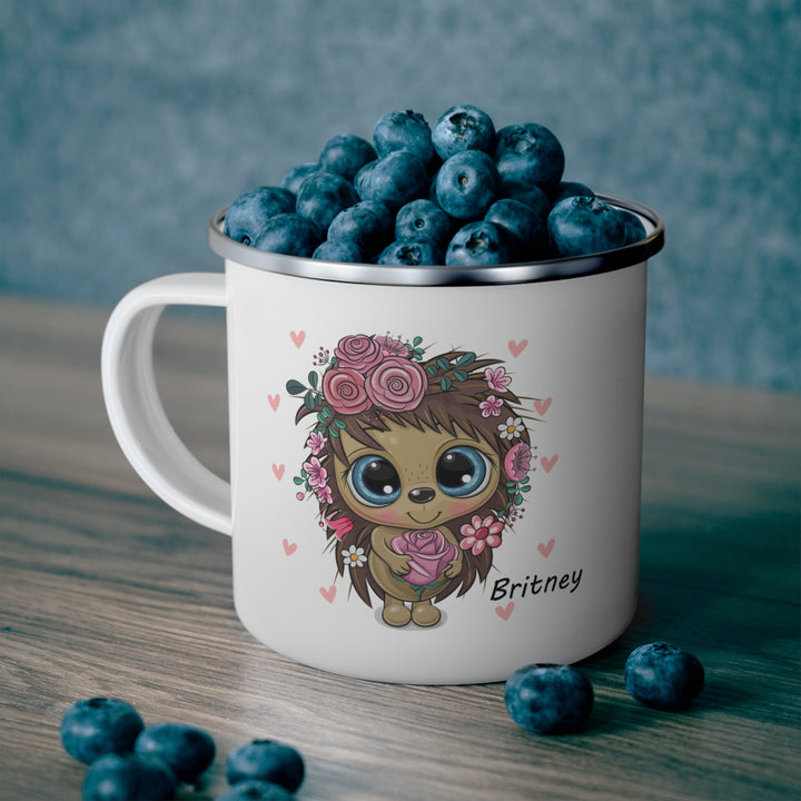 Personalized Enamel or Ceramic Mug - Hedgehog