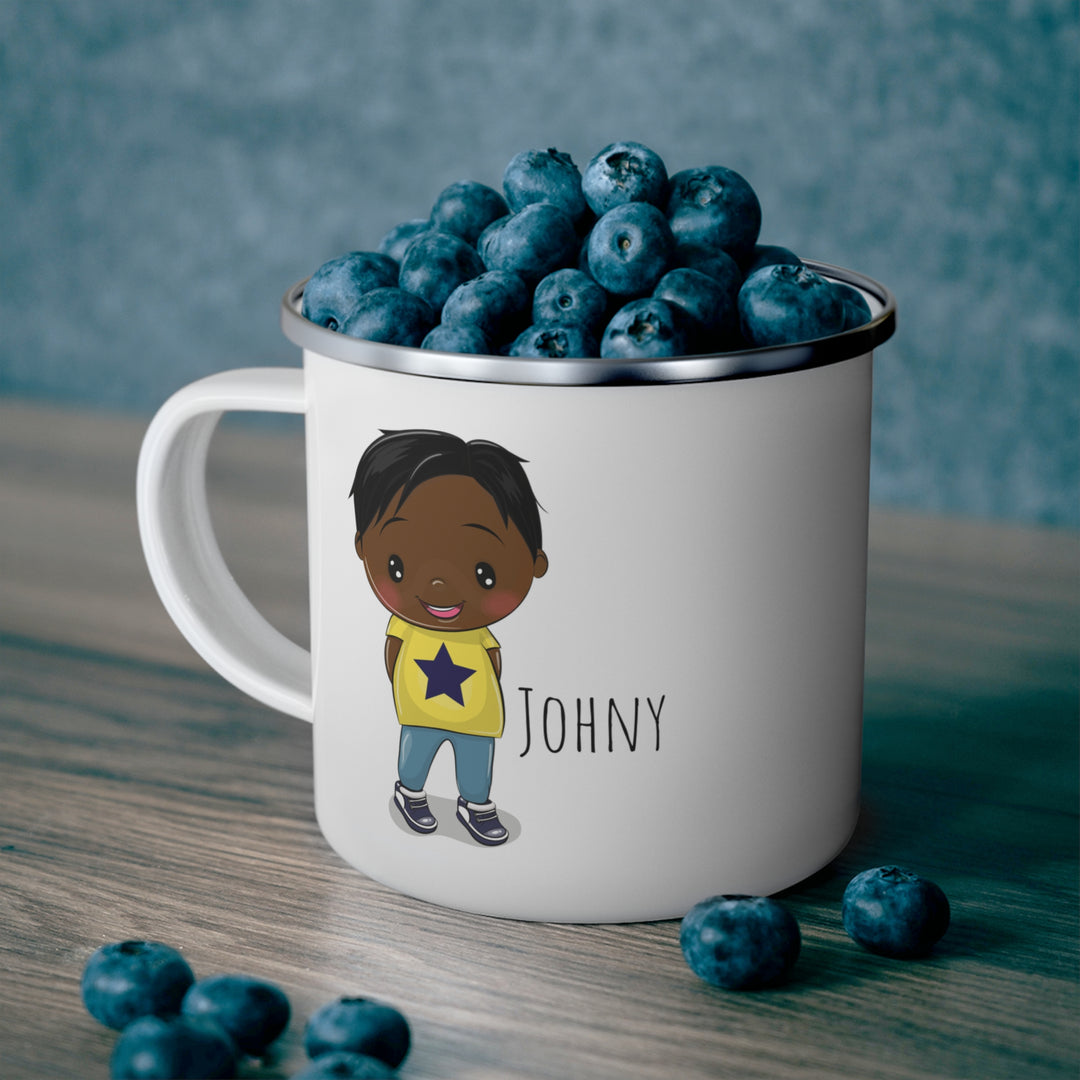 Personalized Enamel or Ceramic Mug - Male Straight Hair