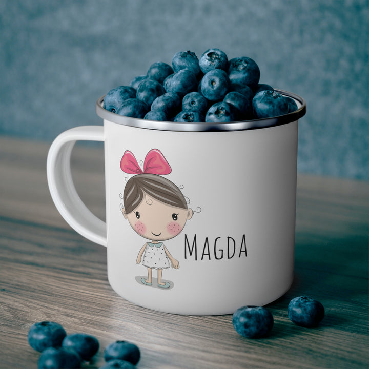 Personalized Enamel or Ceramic Mug - Female with Bow