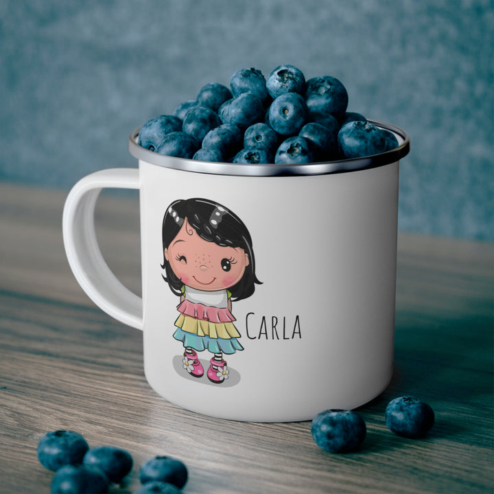 Personalized Enamel or Ceramic Mug - Female Short Hair