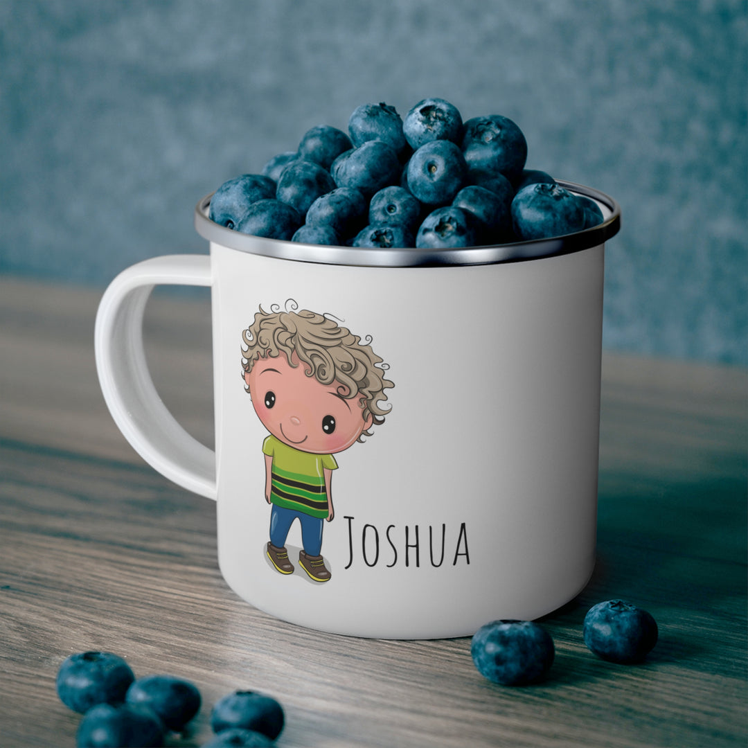 Personalized Enamel or Ceramic Mug - Male Curly Hair