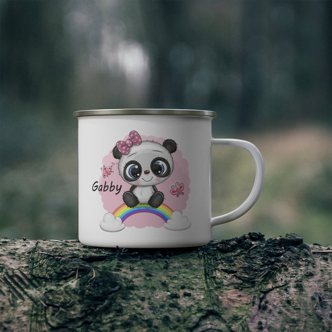 Personalized Enamel or Ceramic Mug - Pink Panda