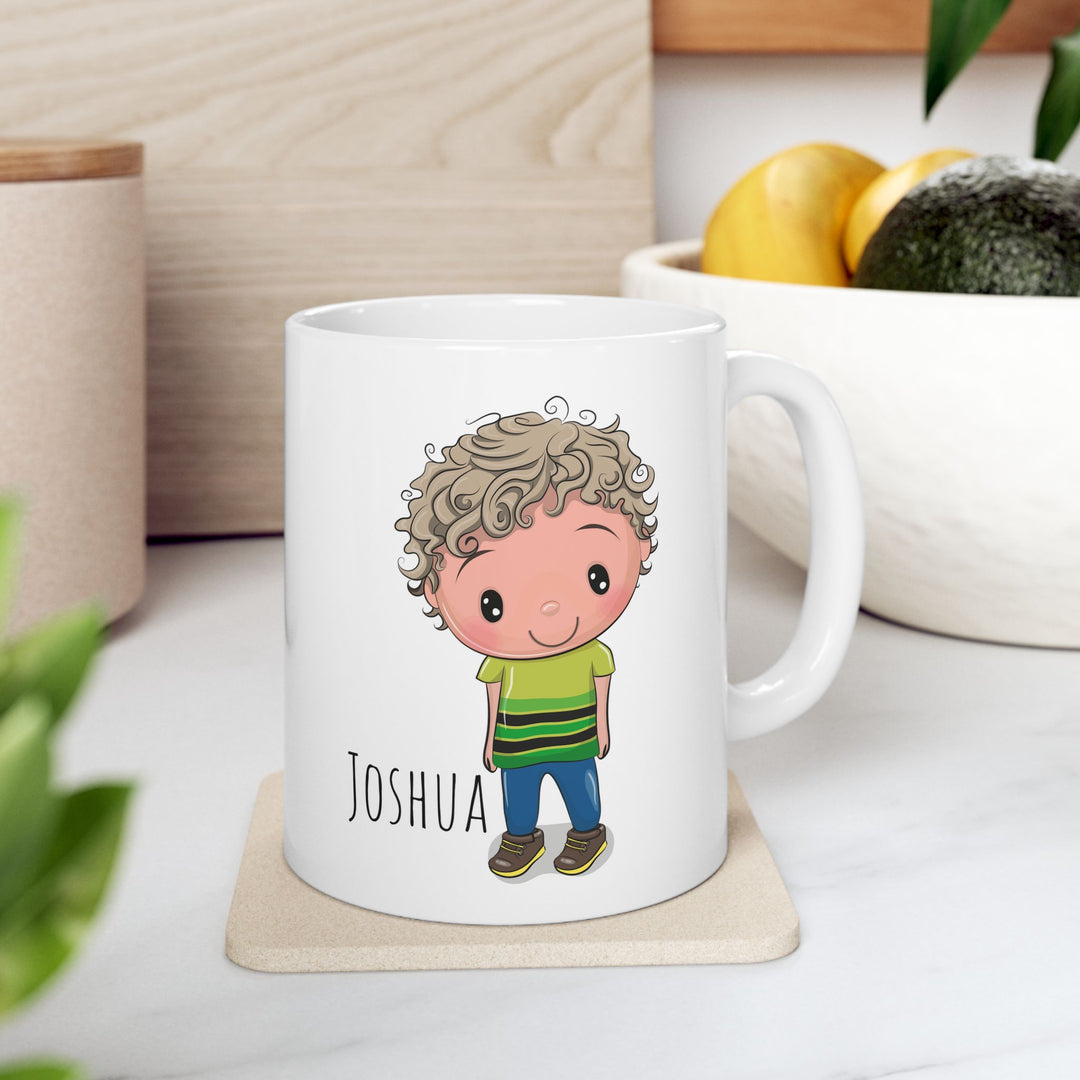 Personalized Enamel or Ceramic Mug - Male Curly Hair