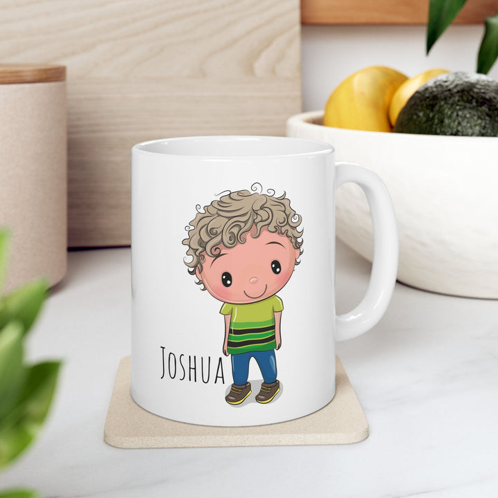 Personalized Enamel or Ceramic Mug - Male Curly Hair