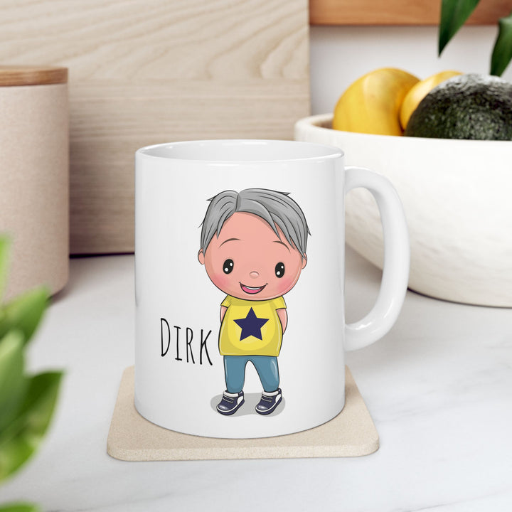 Personalized Enamel or Ceramic Mug - Male Straight Hair