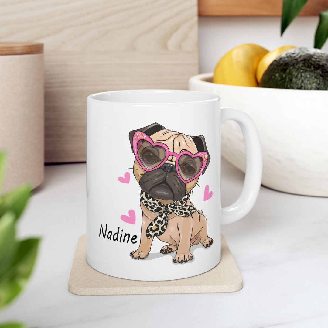 Personalized Enamel or Ceramic Mug - Pug