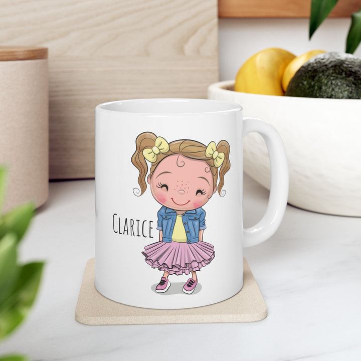 Personalized Enamel or Ceramic Mug - Female Pigtails