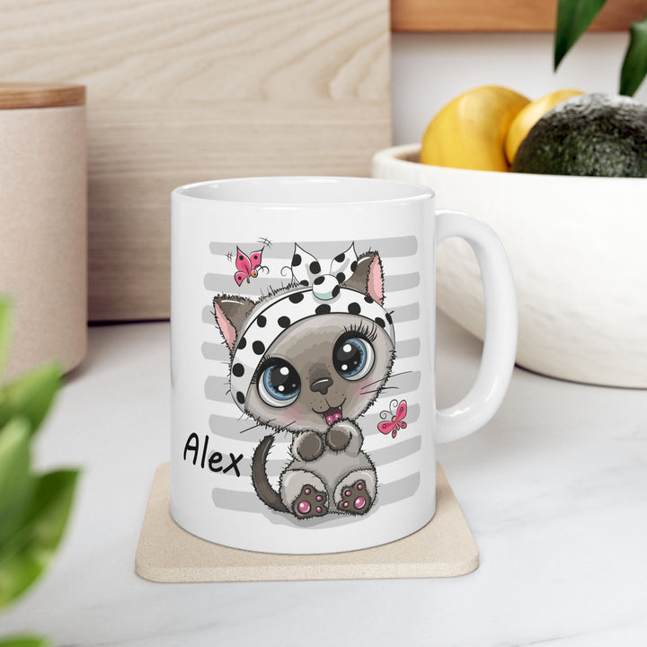 Personalized Enamel or Ceramic Mug - Cat
