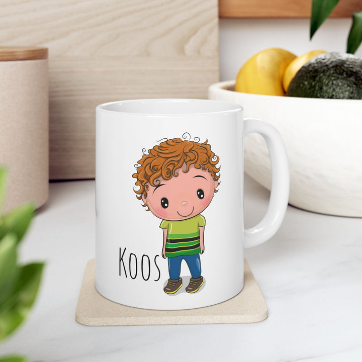 Personalized Enamel or Ceramic Mug - Male Curly Hair