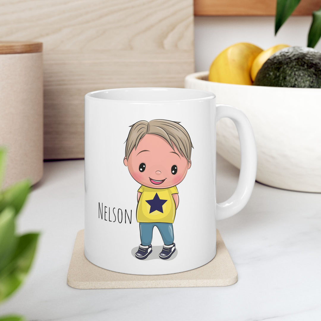 Personalized Enamel or Ceramic Mug - Male Straight Hair