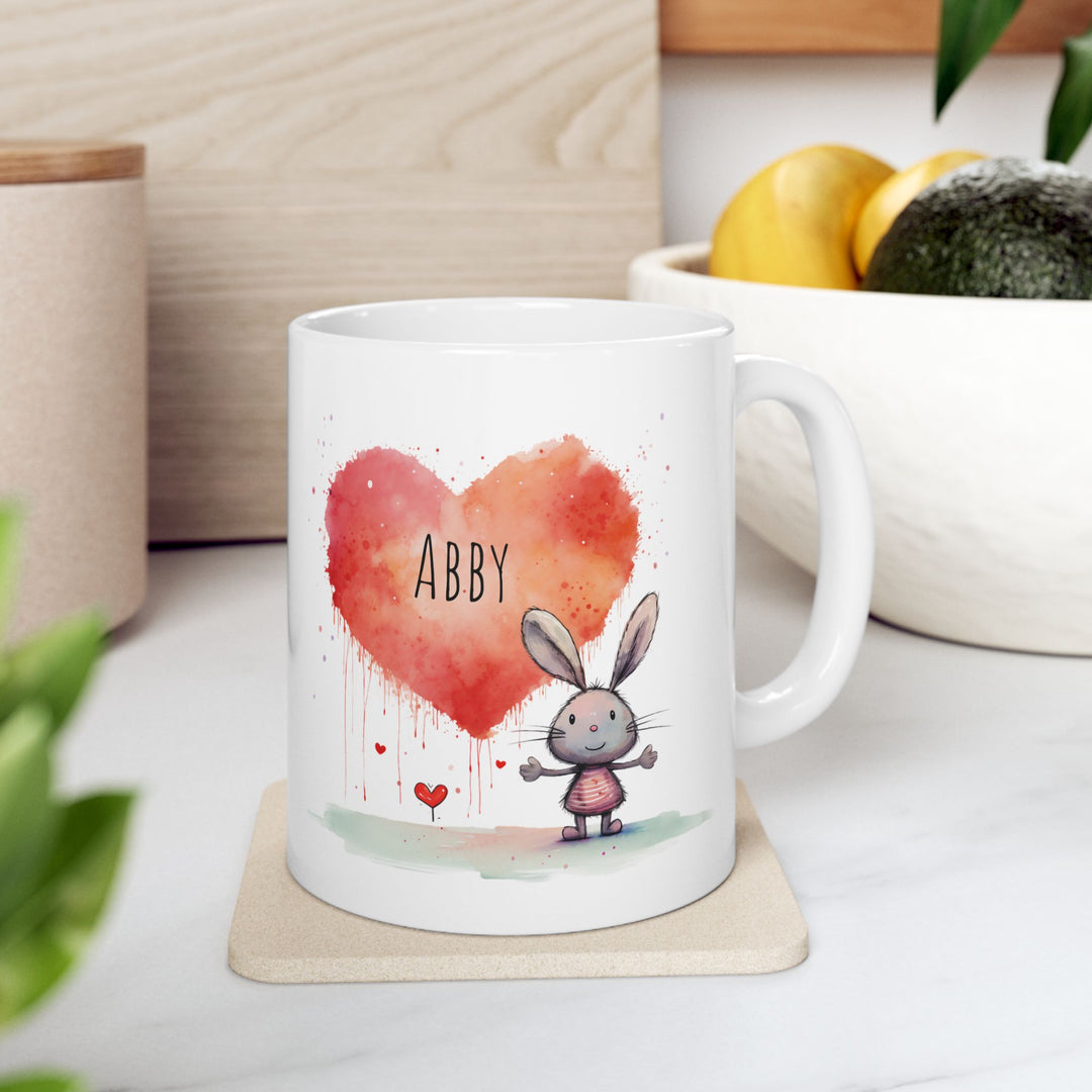 Personalized Enamel or Ceramic Mug - Love Bunny