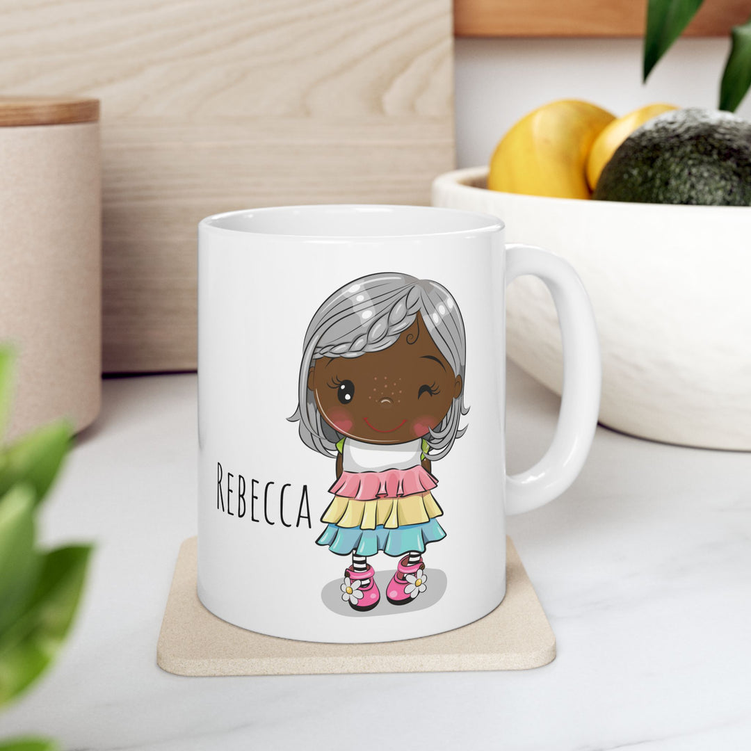 Personalized Enamel or Ceramic Mug - Female Short Hair