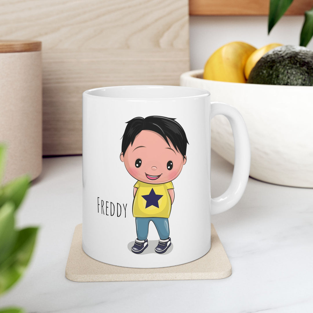 Personalized Enamel or Ceramic Mug - Male Straight Hair
