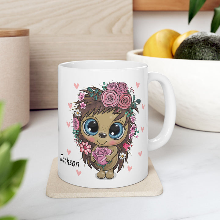 Personalized Enamel or Ceramic Mug - Hedgehog