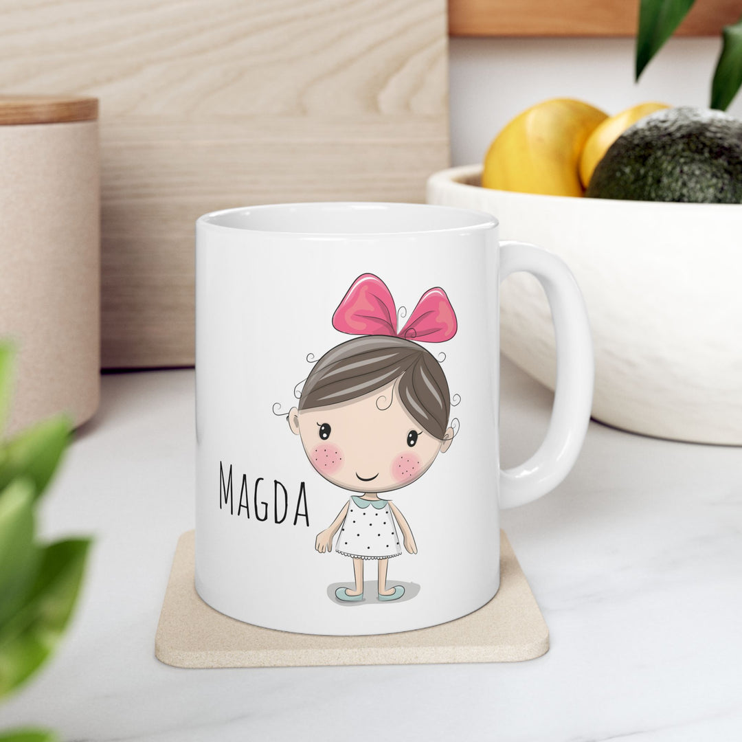 Personalized Enamel or Ceramic Mug - Female with Bow