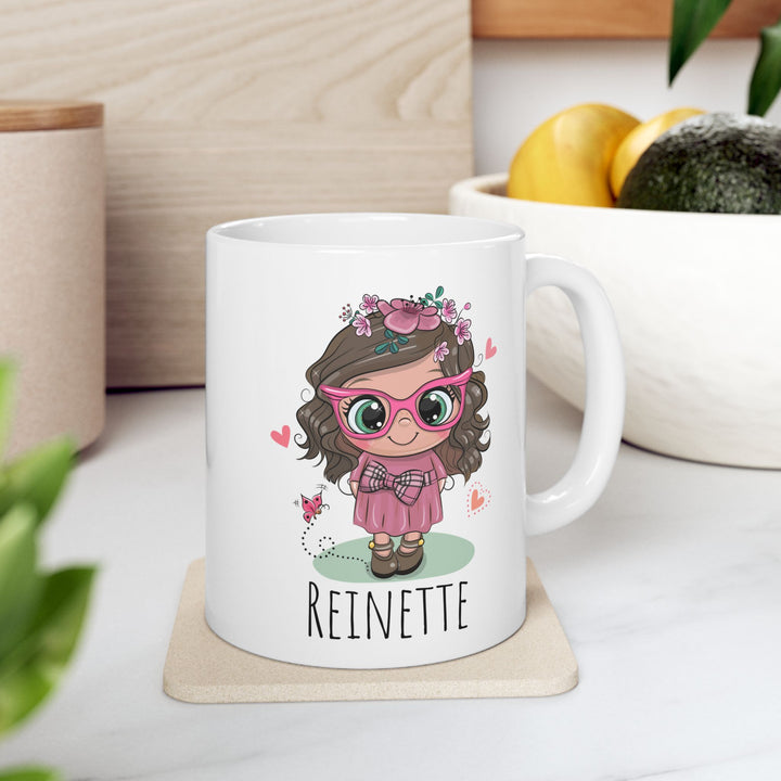 Personalized Enamel or Ceramic Mug - Female Pink Sun Glasses