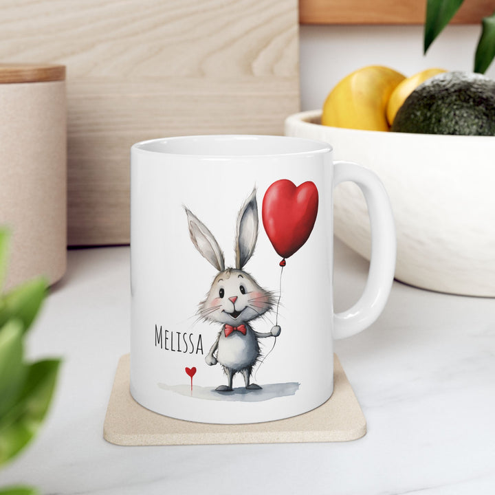 Personalized Enamel or Ceramic Mug - Love Bunny