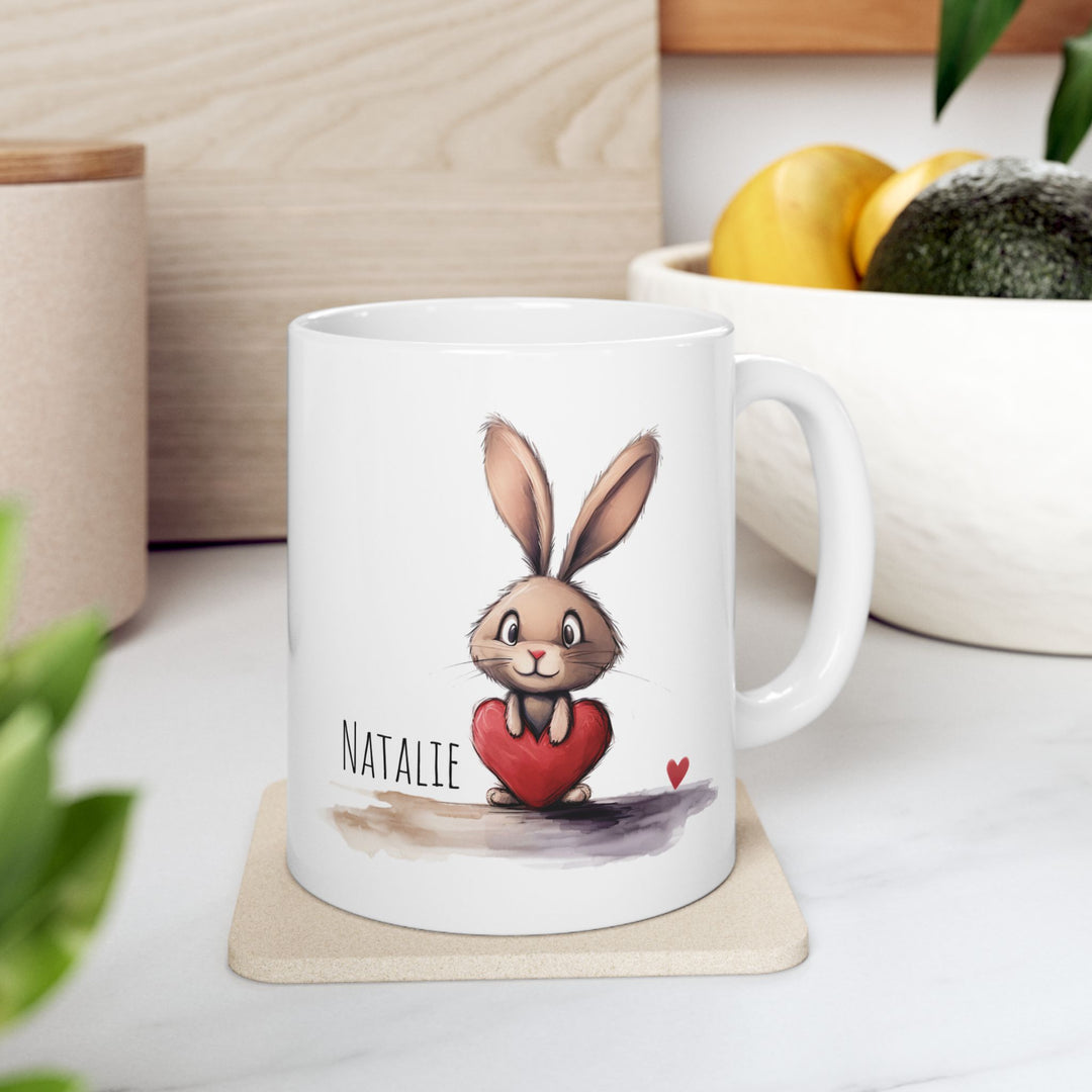Personalized Enamel or Ceramic Mug - Love Bunny