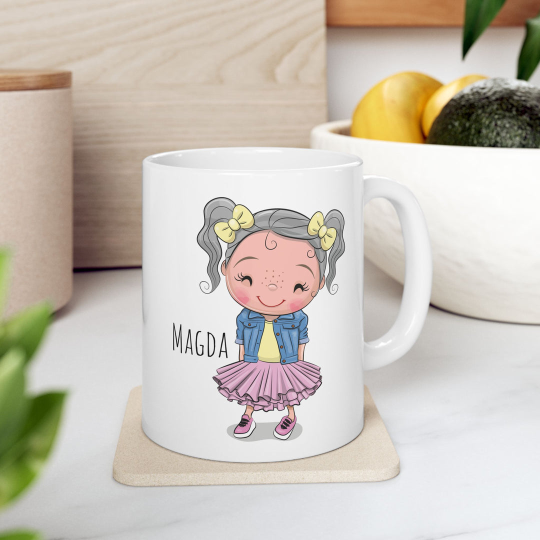 Personalized Enamel or Ceramic Mug - Female Pigtails