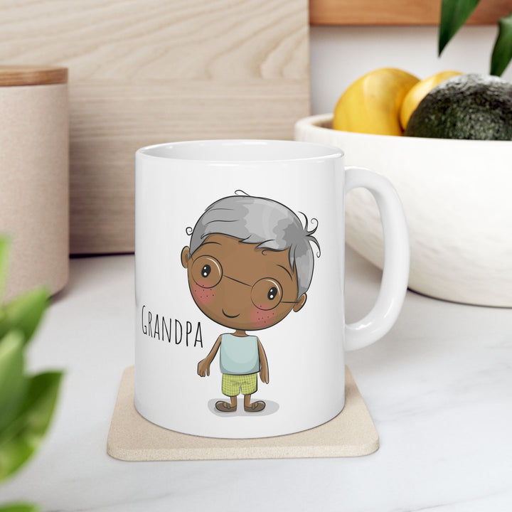 Personalized Enamel or Ceramic Mug - Male with Glasses