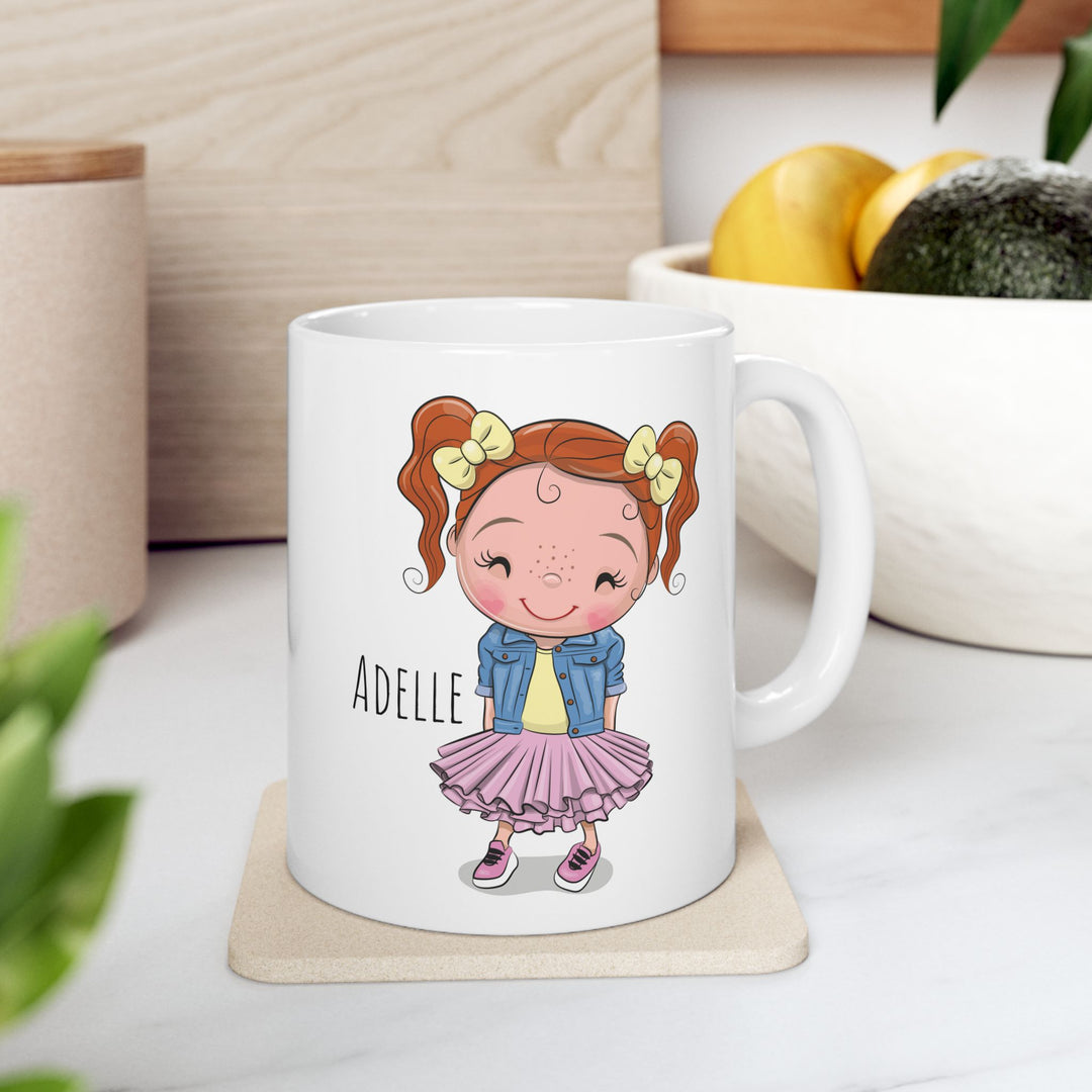 Personalized Enamel or Ceramic Mug - Female Pigtails
