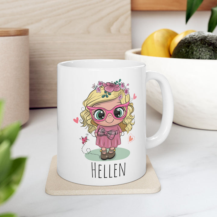 Personalized Enamel or Ceramic Mug - Female Pink Sun Glasses