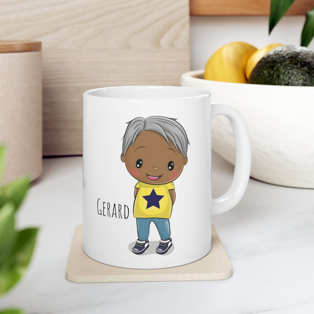 Personalized Enamel or Ceramic Mug - Male Straight Hair
