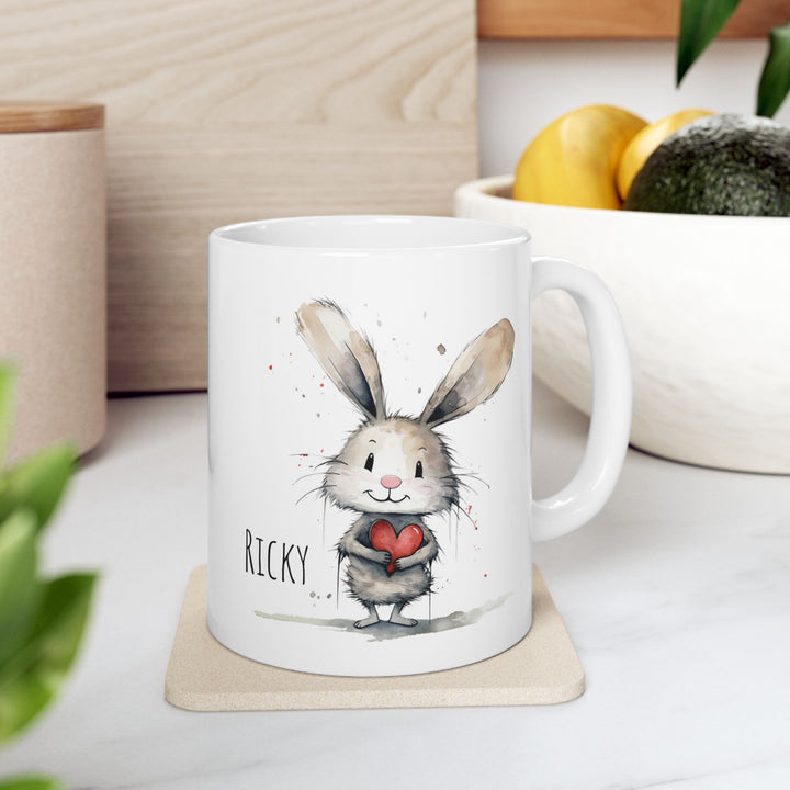 Personalized Enamel or Ceramic Mug - Love Bunny
