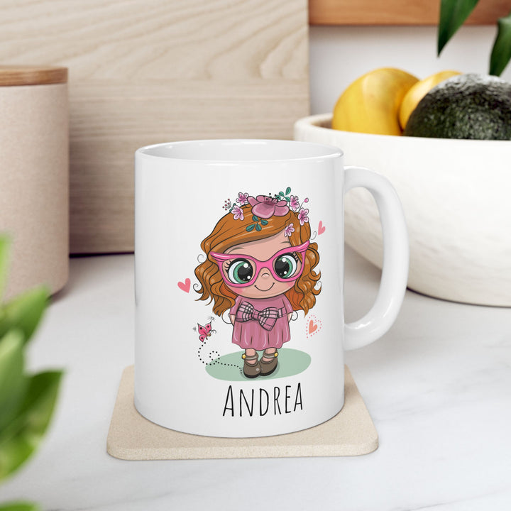 Personalized Enamel or Ceramic Mug - Female Pink Sun Glasses