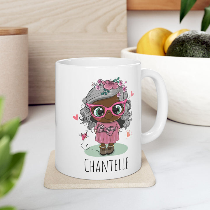 Personalized Enamel or Ceramic Mug - Female Pink Sun Glasses