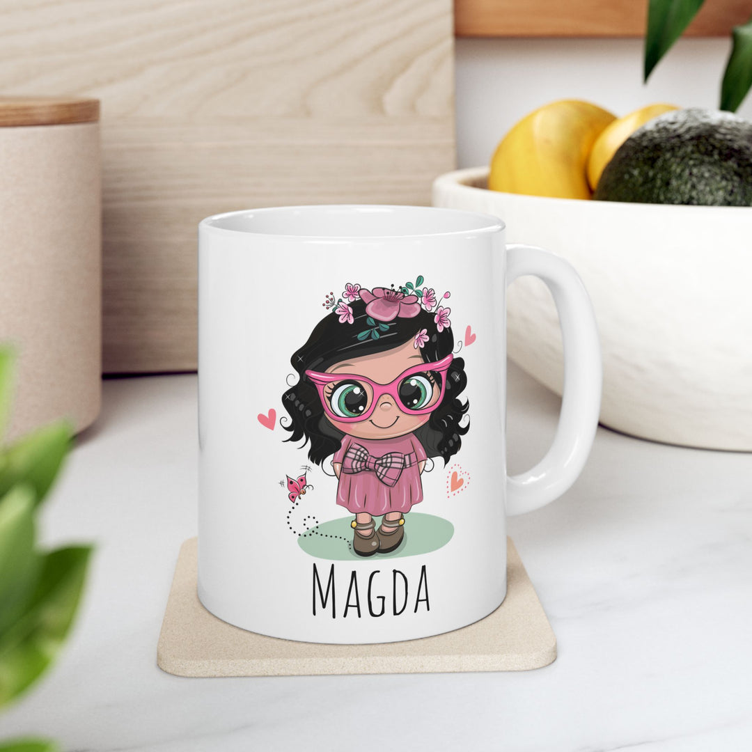 Personalized Enamel or Ceramic Mug - Female Pink Sun Glasses