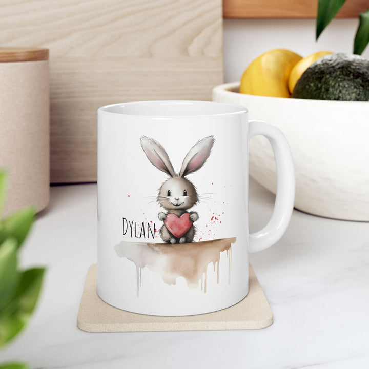 Personalized Enamel or Ceramic Mug - Love Bunny