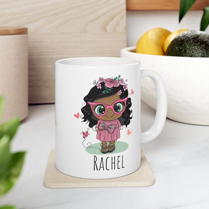Personalized Enamel or Ceramic Mug - Female Pink Sun Glasses
