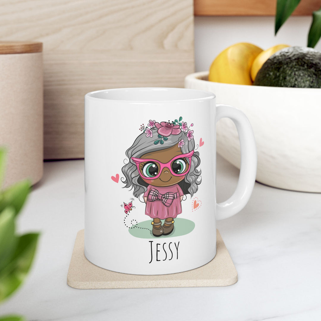 Personalized Enamel or Ceramic Mug - Female Pink Sun Glasses