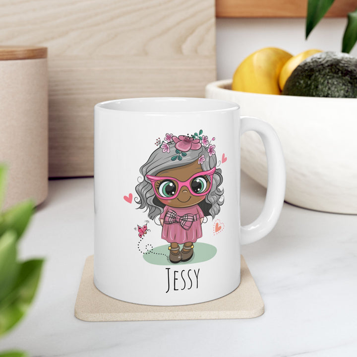 Personalized Enamel or Ceramic Mug - Female Pink Sun Glasses